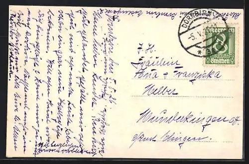 AK Dornbirn, Ortsansicht mit First und Staufenspitze
