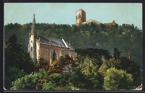 AK Baden, Ruine Rauheneck und Weilburg-Kapelle