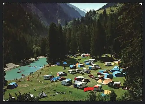 AK Disentis /Graubünden, Der Campingplatz Fontanivas