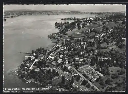 AK Mannenbach am Untersee, Totalansicht vom Flugzeug aus