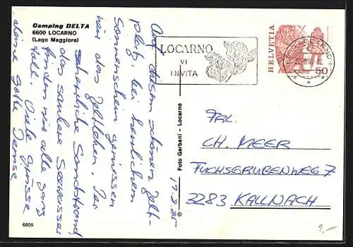 AK Locarno /Lago Maggiore, Motive vom Camping-Platz Delta