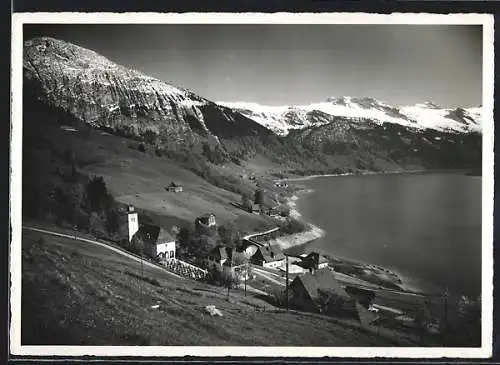 AK Innerthal /Wägithal, Ortsansicht am See