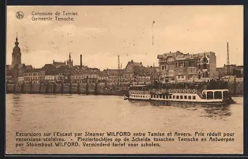 AK Tamise, Excursions sur l`Escaut par Steamer Wilford