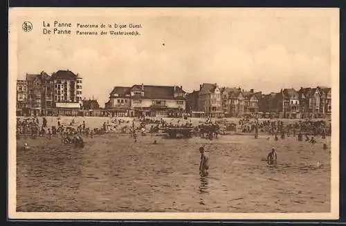 AK La Panne, Panorama de la Digue Ouest