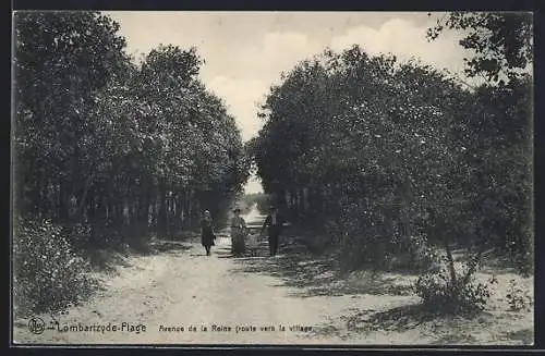 AK Lombartzyde-Plage, Avenue de la Reine, route vers la village