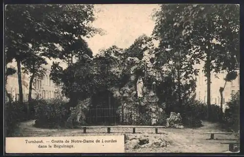 AK Turnhout, Grotte de Notre-Dame de Lourdes dan le Béguinage