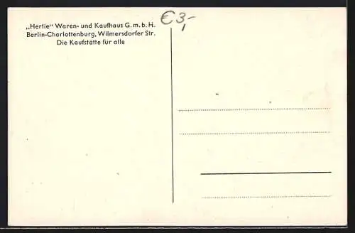 AK Berlin-Charlottenburg, Hertie in der Wilmersdorfer Strasse