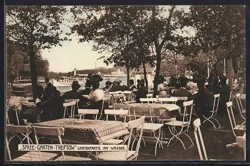 AK Berlin-Treptow, Partie im Spreegarten