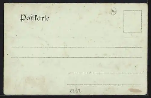 Mondschein-AK Altötting, Marktplatz mit Kirche