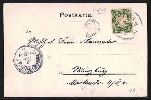 Künstler-AK Miesbach, Landschaftsbild mit dem Ort