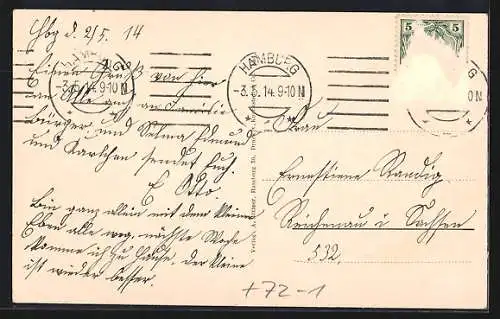 AK Hamburg, U-Bahn-Strecke beim Graskeller und Mönckedamm, Strassenbahn