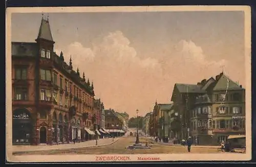 AK Zweibrücken, Blick in die Maxstrasse