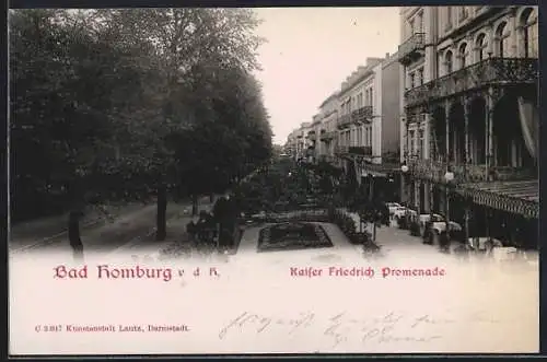 AK Bad Homburg v. d. H., Blick auf die Kaiser Friedrich Promenade