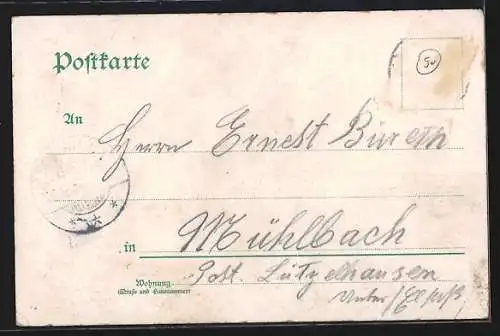 Lithographie Bonn, Neue Rheinbrücke mit Dampfer