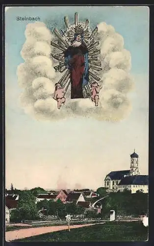 AK Maria Steinbach, Blick zur Kirche