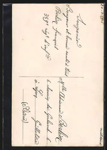 AK Französischer Soldat in Uniform mit Standarte, Propaganda