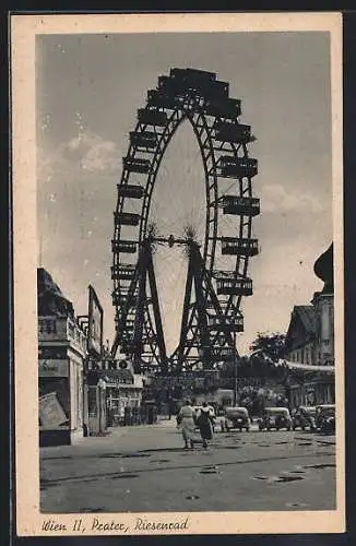 AK Wien, Blick auf das Riesenrad im Prater