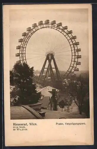 AK Wien, Riesenrad im Prater, Vergnügungspark