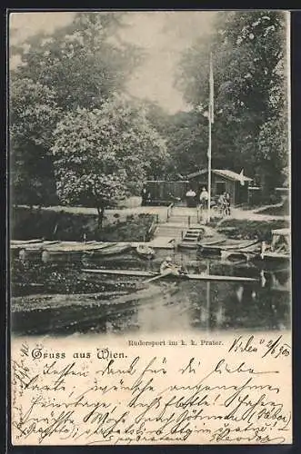 AK Wien, Rudersport im k. k. Prater