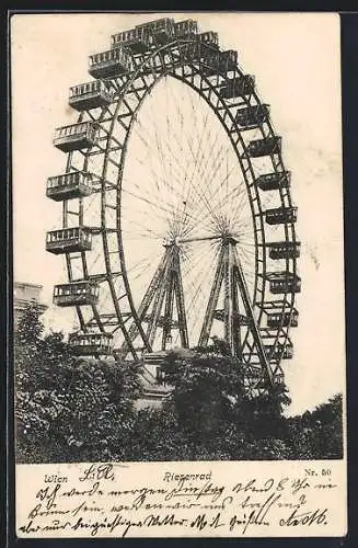 AK Wien, Blick auf das Riesenrad, Prater