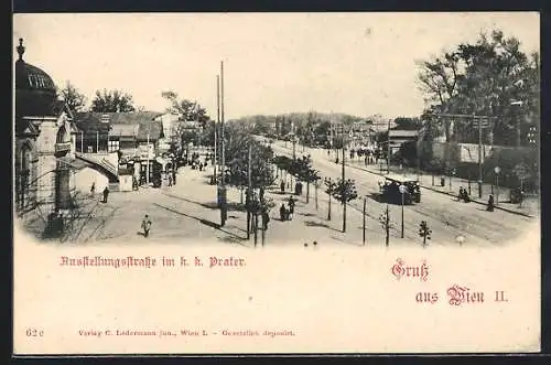 AK Wien, Wiener Prater, Jantschtheater, PortraitWiener Prater, Die Ausstellungsstrasse