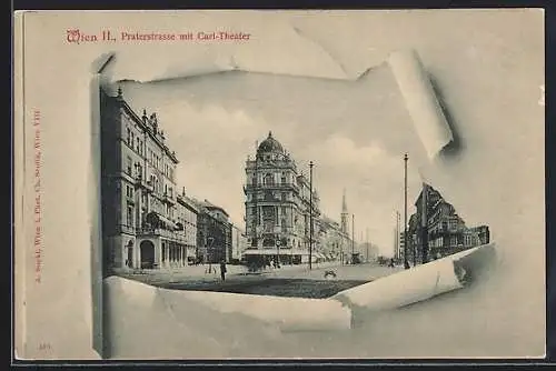 AK Wien, Praterstrasse mit Carl-Theater