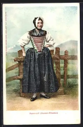 AK Appenzell, Ausser-Rhoden, Schweizerin in Tracht