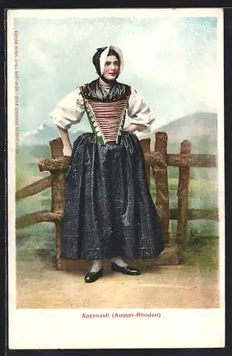 AK Appenzell, Ausser-Rhoden, Schweizerin in Tracht
