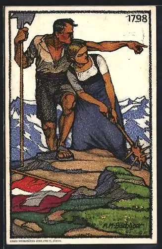 Künstler-AK Schweizer Bundesfeier 1913 Gegen die Tuberkulose