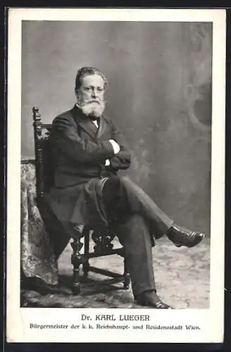AK Bürgermeister Dr. Carl Lueger sitzt auf einem Stuhl