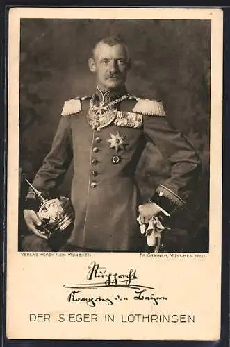 AK Kronprinz Rupprecht von Bayern in Uniform mit Pickelhaube