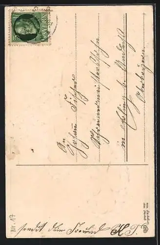 AK Schornsteinfeger fährt auf einem Fahrrad, Leiter, Glücksklee