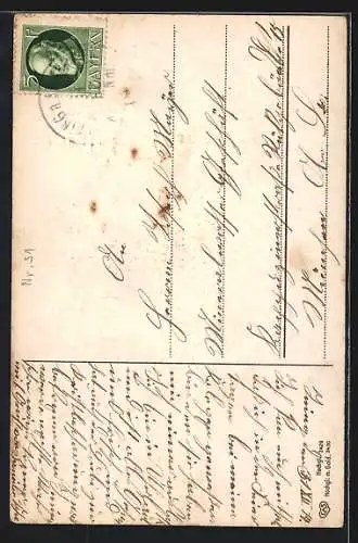 AK ein Mädchen läuft mit einem Lampion u. Kleeblättern Schlittschuh, Neujahr