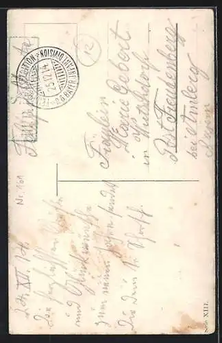 AK Soldaten im verschneiten Feld feiern Neujahr