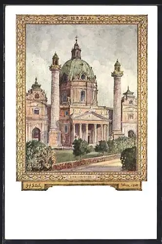 AK Wien, 10. Deutsche Sängerbundfest 1928, Karlskirche