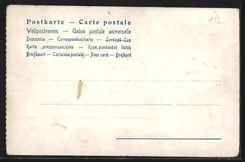 AK Briefmarkensprache, Ich liebe Dich!, Ein Kuss!, Ja!