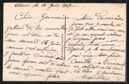 AK La Semeuse d`Amour, Langage du Timbre, Briefmarkensprache