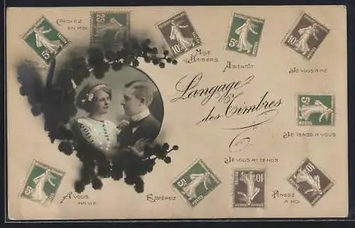 AK Briefmarkensprache, Croyez en moi, Mille Baisers, Je pense a vous