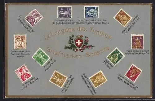 AK Briefmarken-Sprache, Le Langage des Timbres