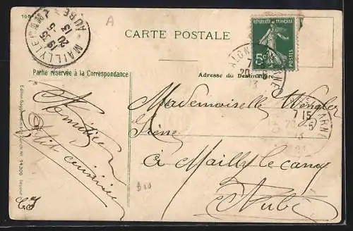 AK Briefmarkensprache, A beintôt!, Un baiser, Je vous aime