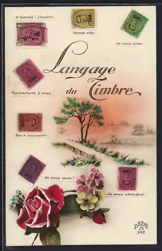 AK Hinweise zur Briefmarkensprache, Sonnenuntergang