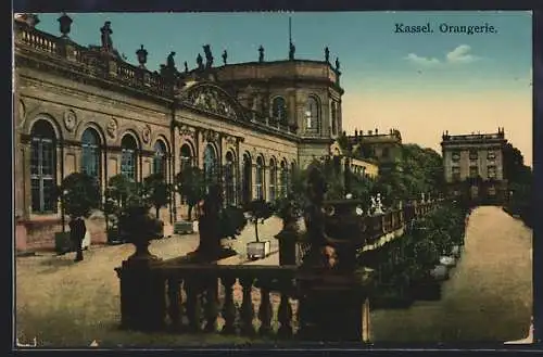 AK Kassel, Orangerie mit Vorplatz