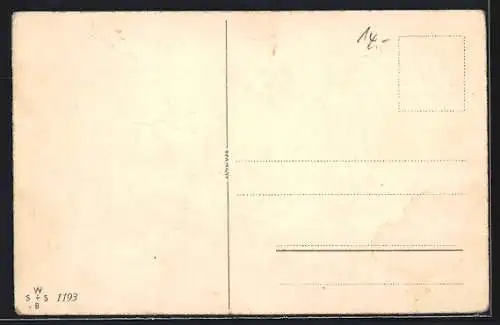 Künstler-AK Dicke Frau und zierlicher Mann kommen vom Standesamt, frauenfeindlicher Humor