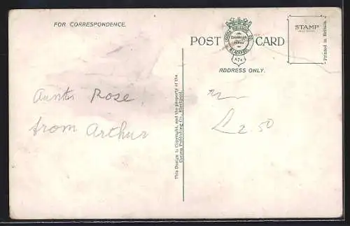 AK Frau verwechselt ihre eigenen Füsse mit denen eines Mannes, frauenfeindlicher Humor