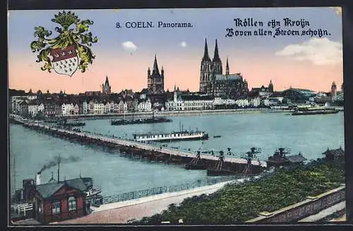 AK Köln, Stadtansicht, Stadtwappen