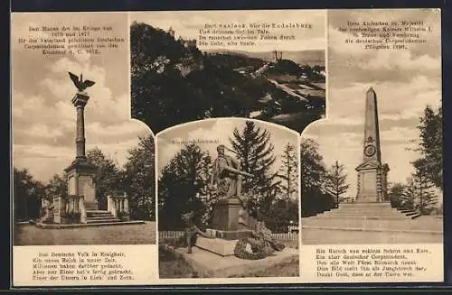 AK Saaleck / Sachsen-Anhalt, Rudelsburg, Bismarck-Denkmal