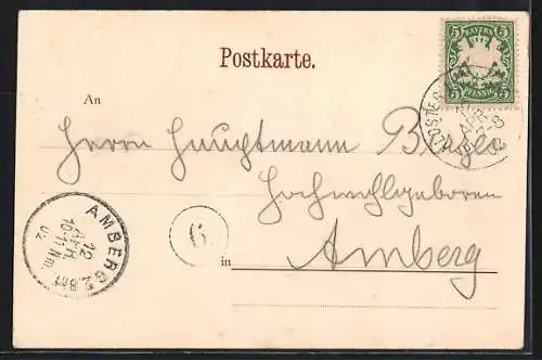 Künstler-AK Das Ende der Württemberg Briefmarke 1902