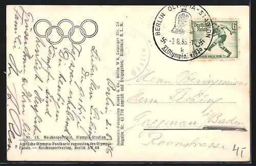 AK Berlin, Reichssportfeld, Olympiastadion mit Schwimmbecken