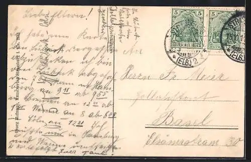 AK Saargemünd, Saarbrücke mit Stadttheater