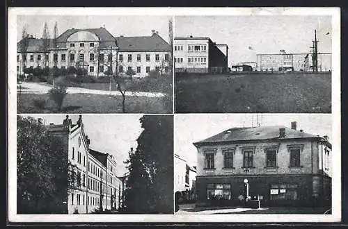 AK Hranice n. B., Grosse Gebäude im Ort